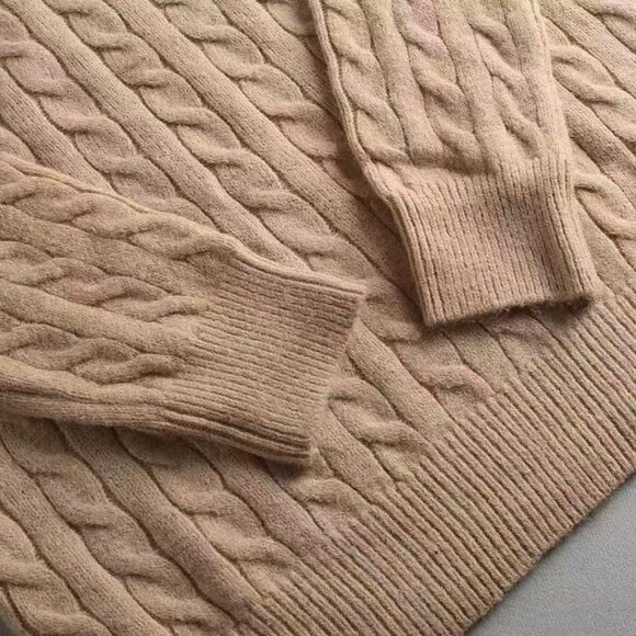 Polo by Ralph Embroidered cable knit collar women's wool sweater - Picture 7 of 7